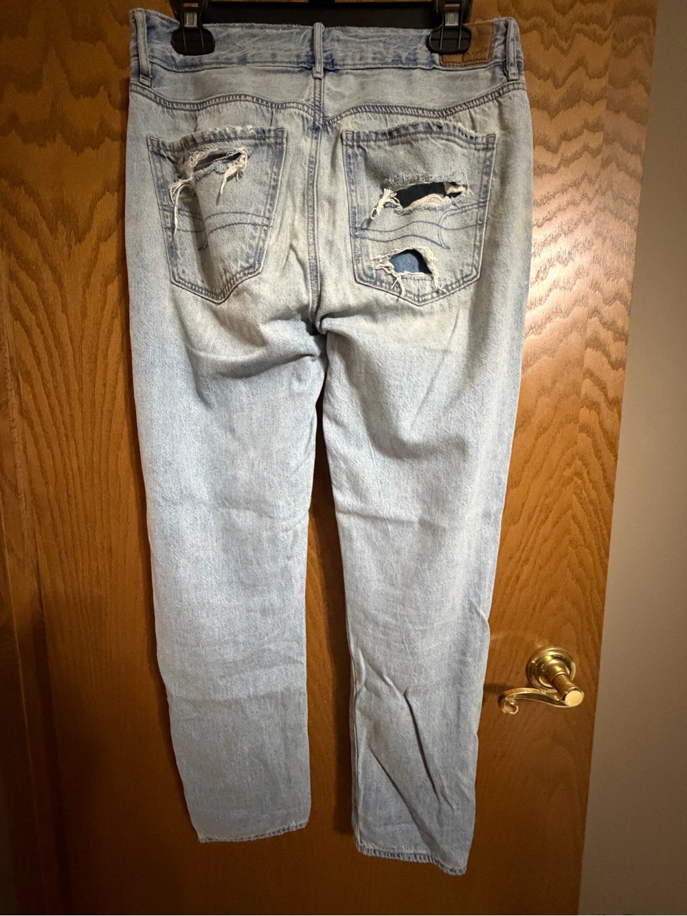 American Eagle Outfitters Light Blue Distressed High-Rise tomgirl fit Jeans 2 - Picture 2 of 5